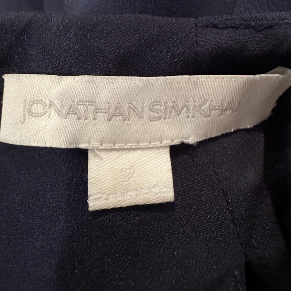 Jonathan Simkhai Navy Hook and Eye Ruffled Midi Dress - Size 2 - Picture 10 of 14